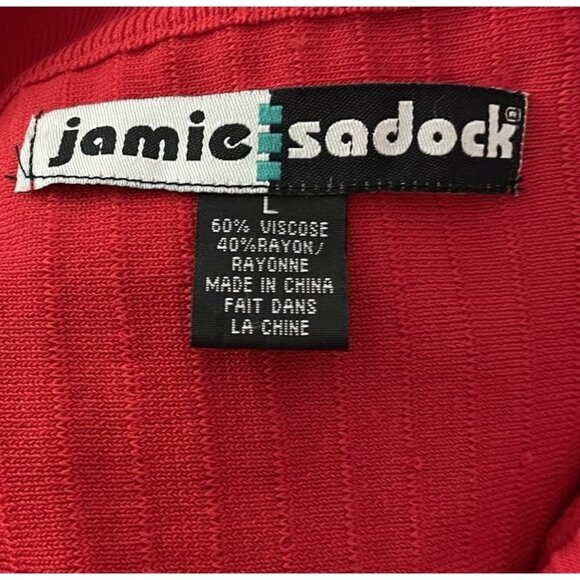 Jamie Sadock Red Ribbed Knit Cardigan Sweater Active Golf Tennis Large - Picture 4 of 5